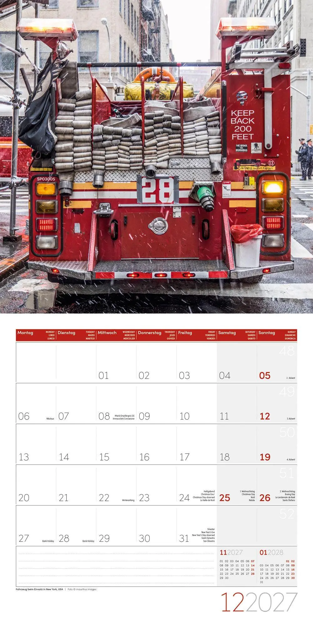 Bild: 9783838447179 | Feuerwehr Kalender 2027 - 30x30 - Art12 | Ackermann Kunstverlag GmbH