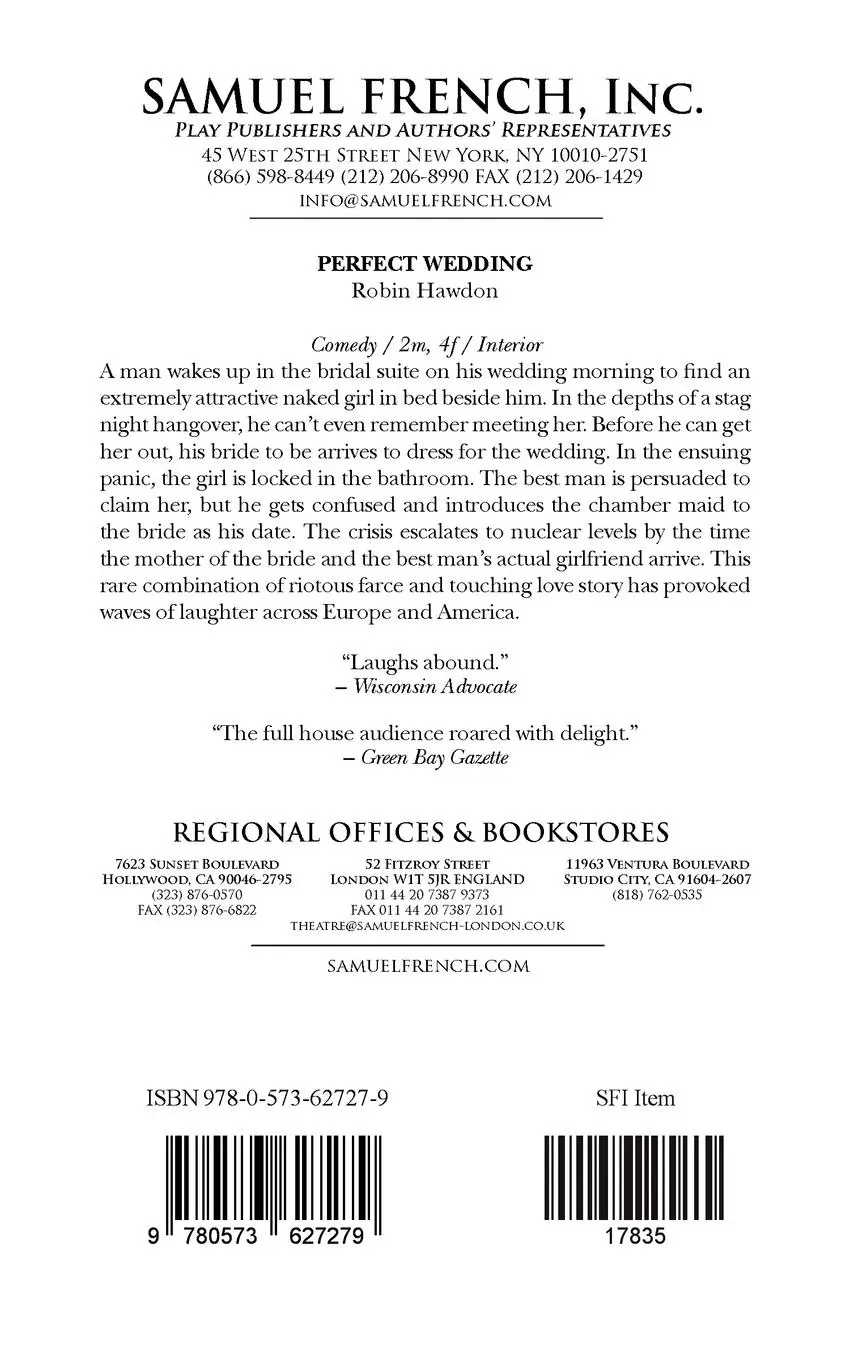 Rückseite: 9780573627279 | Perfect Wedding | Robin Hawdon | Taschenbuch | Kartoniert / Broschiert