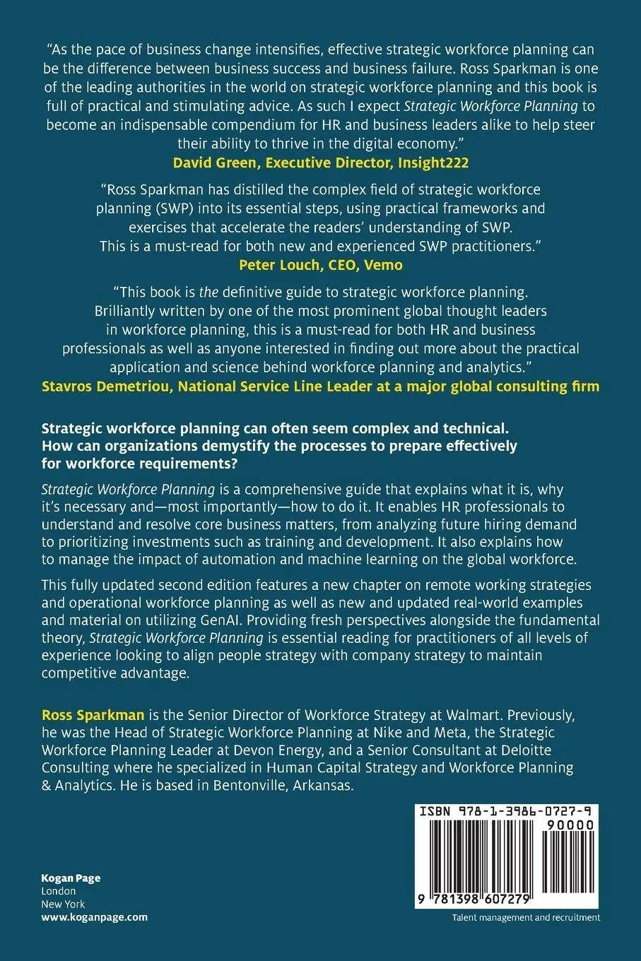 Rückseite: 9781398607279 | Strategic Workforce Planning | Ross Sparkman | Taschenbuch | Englisch