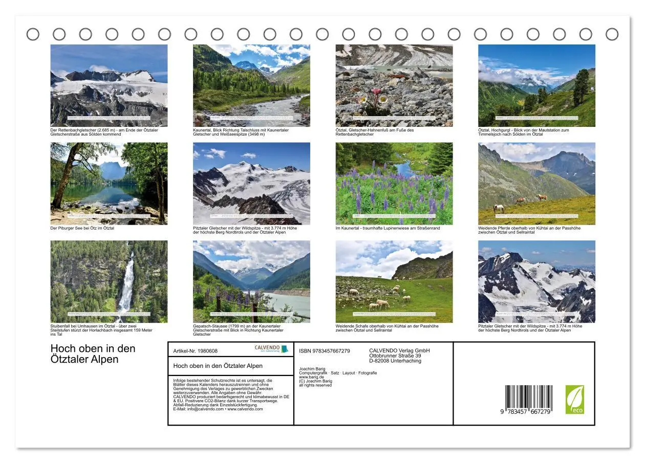 Bild: 9783457667279 | Hoch oben in den Ötztaler Alpen (Tischkalender 2026 DIN A5 quer),...