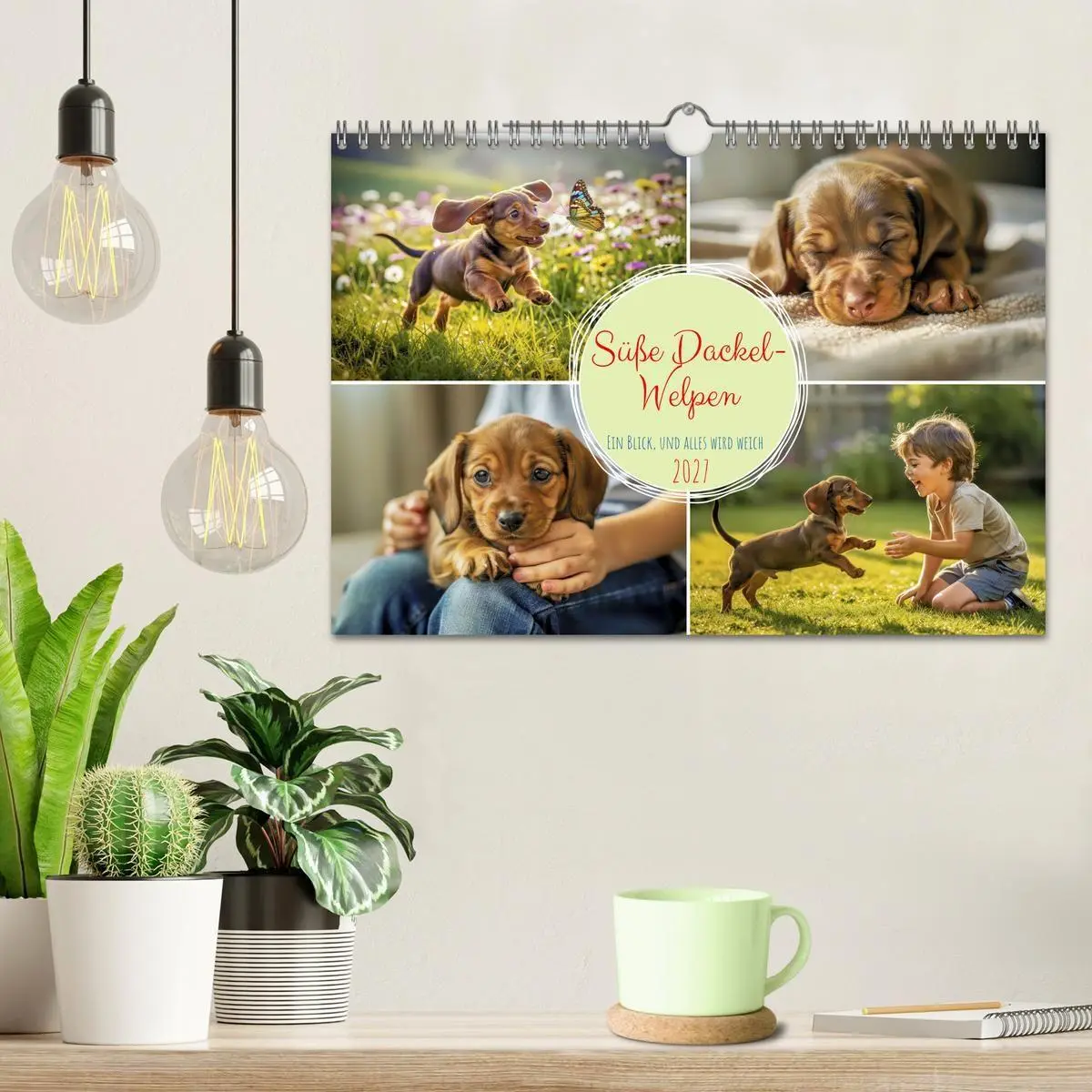 Bild: 9783594357279 | Süße Dackel-Welpen (Wandkalender 2027 DIN A4 quer), CALVENDO...