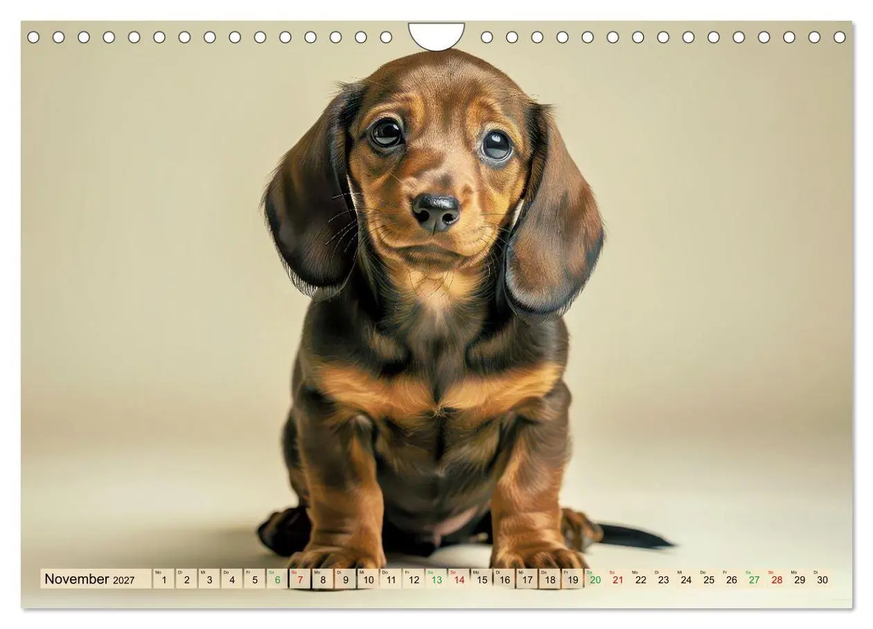 Bild: 9783594357279 | Süße Dackel-Welpen (Wandkalender 2027 DIN A4 quer), CALVENDO...