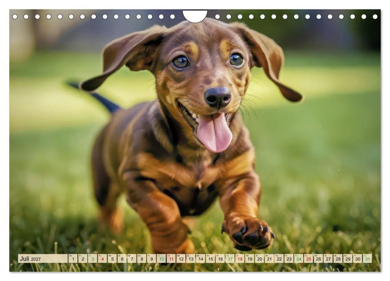 Bild: 9783594357279 | Süße Dackel-Welpen (Wandkalender 2027 DIN A4 quer), CALVENDO...