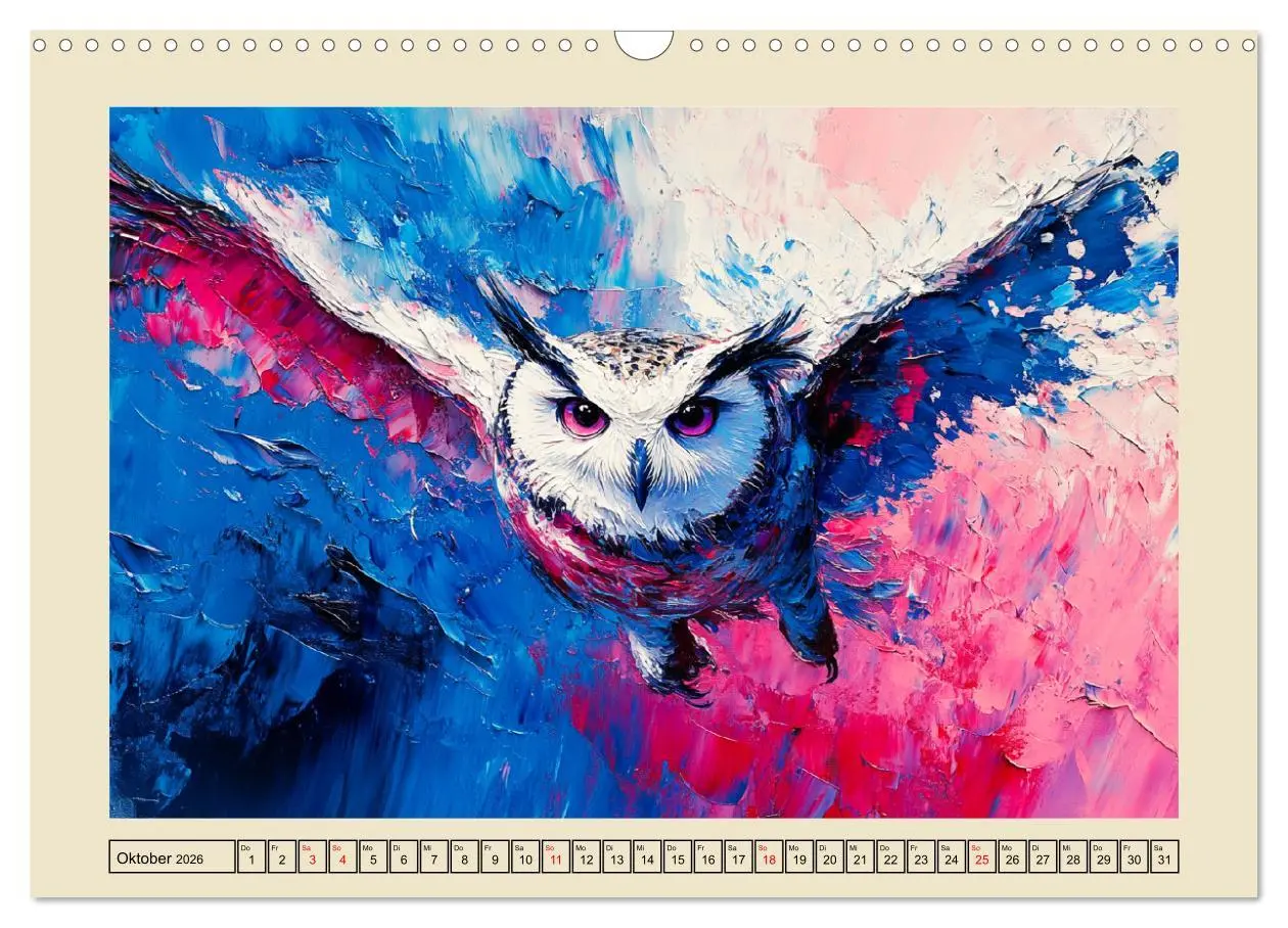 Bild: 9783457347379 | Bunte Eulenpoesie. Kunstvolle Vögel in Ölgemälde-Optik...