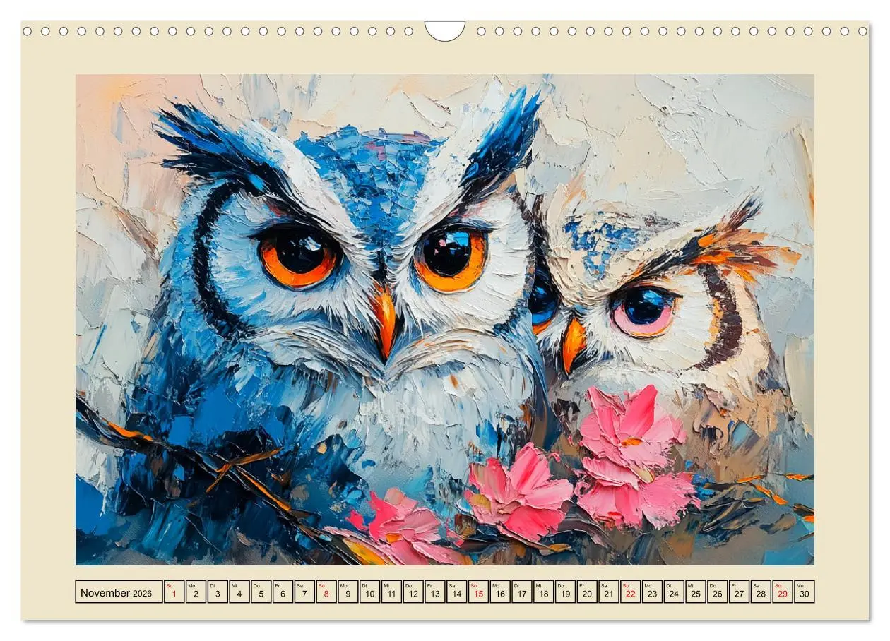 Bild: 9783457347379 | Bunte Eulenpoesie. Kunstvolle Vögel in Ölgemälde-Optik...