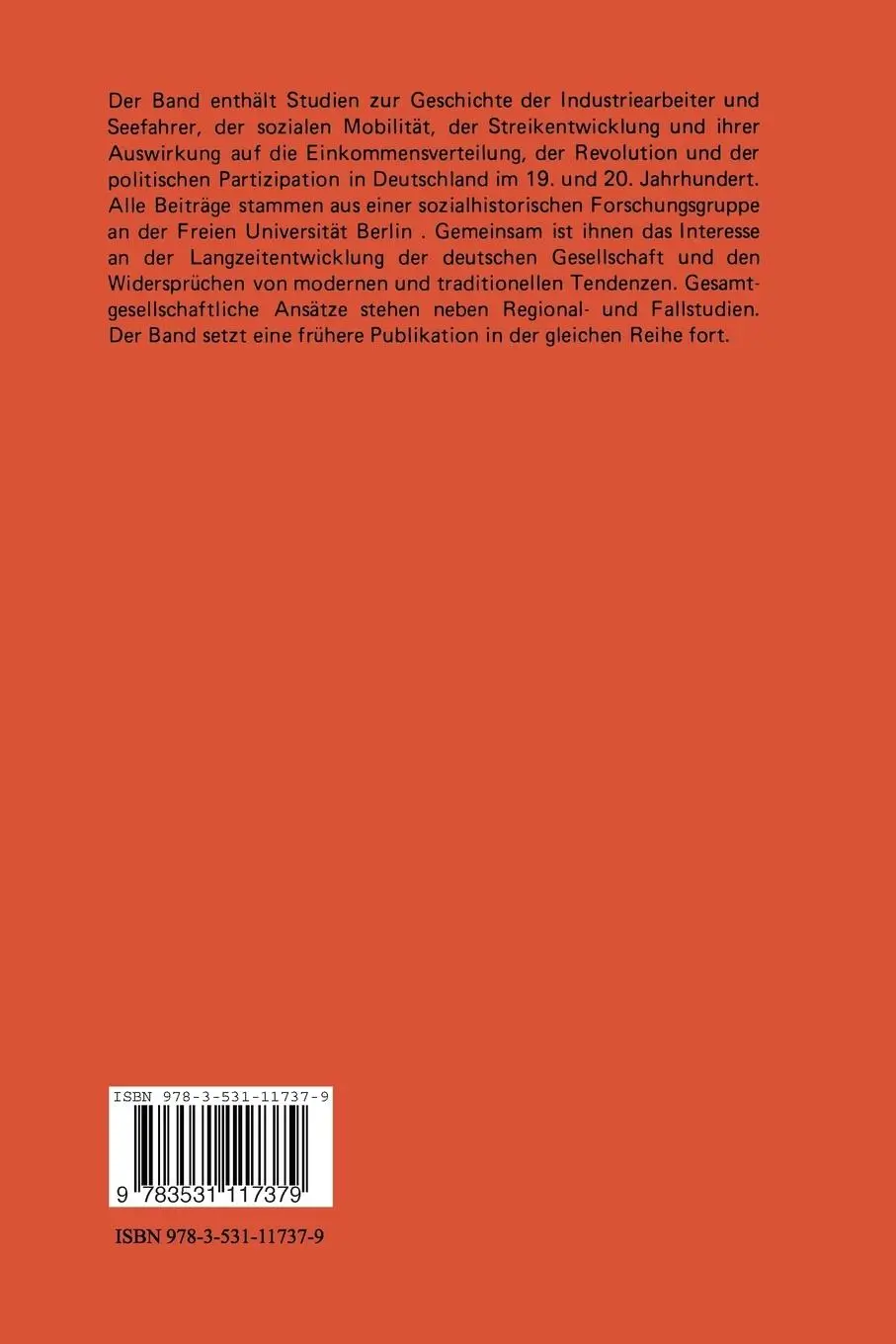 Rückseite: 9783531117379 | Arbeit, Mobilität, Partizipation, Protest | Jürgen Bergmann | Buch