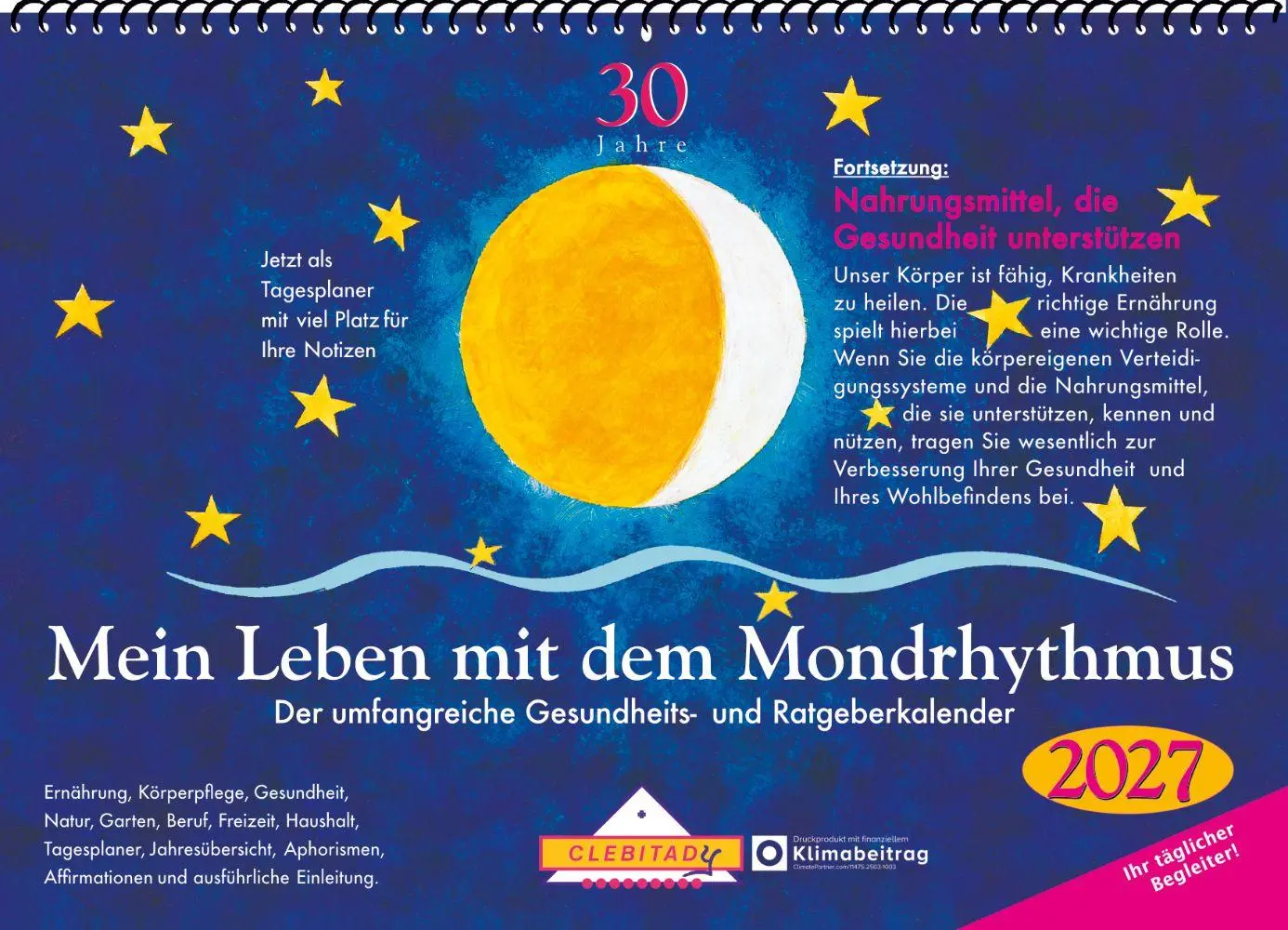 Cover: 9783932547379 | Mein Leben mit dem Mondrhythmus 2027 | Wandkalender | Edith Stadig