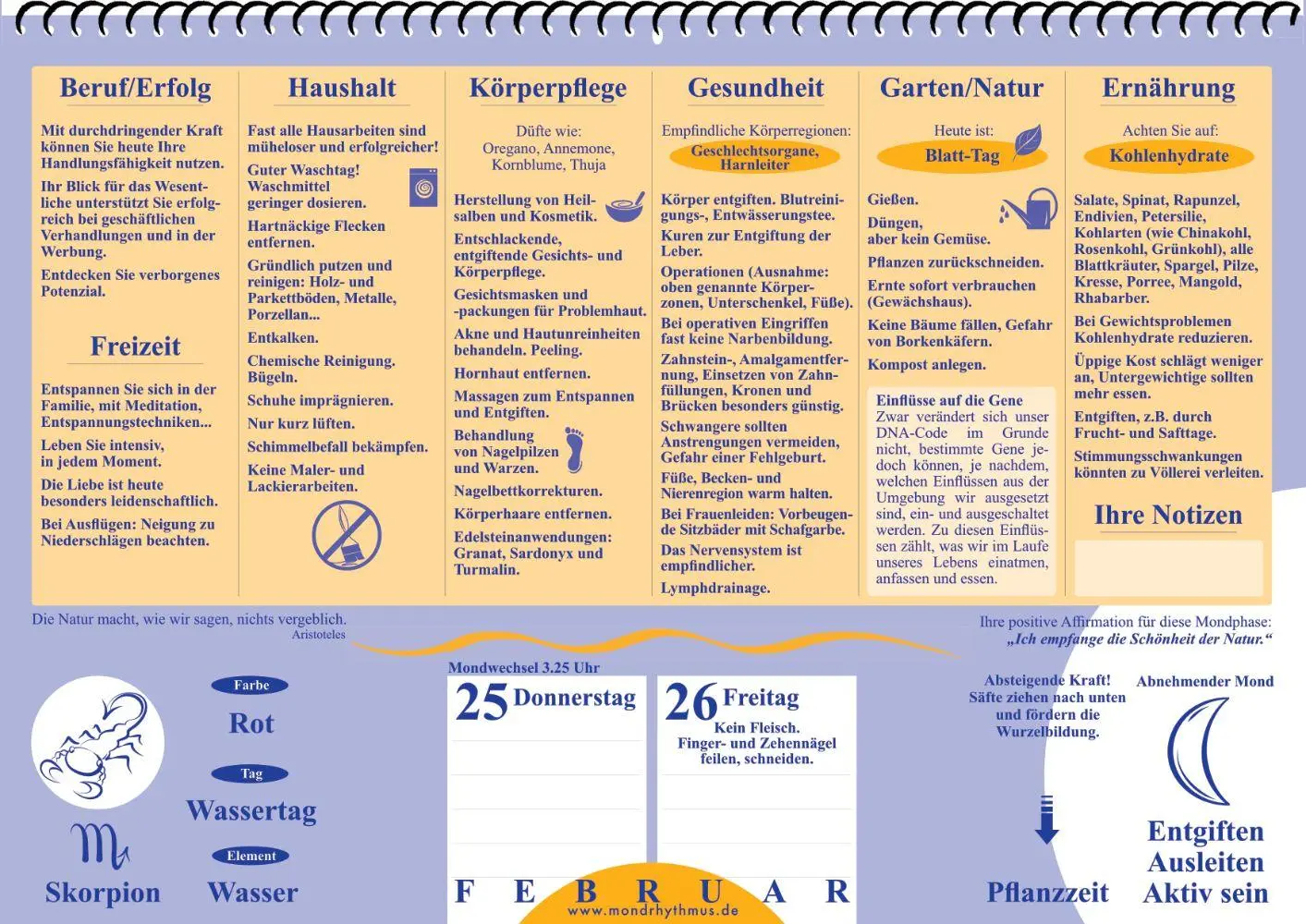 Bild: 9783932547379 | Mein Leben mit dem Mondrhythmus 2027 | Wandkalender | Edith Stadig