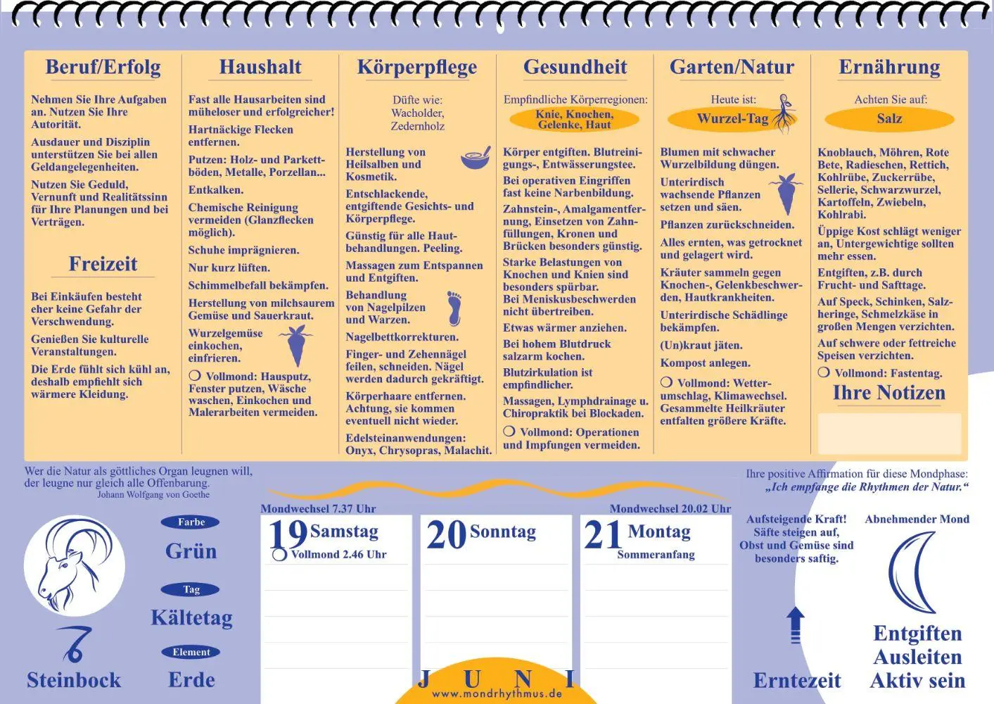 Bild: 9783932547379 | Mein Leben mit dem Mondrhythmus 2027 | Wandkalender | Edith Stadig