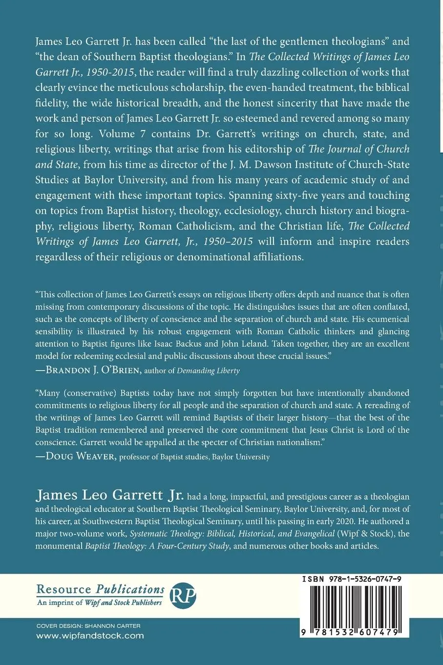 Rückseite: 9781532607479 | The Collected Writings of James Leo Garrett Jr., 1950-2015 | Garrett