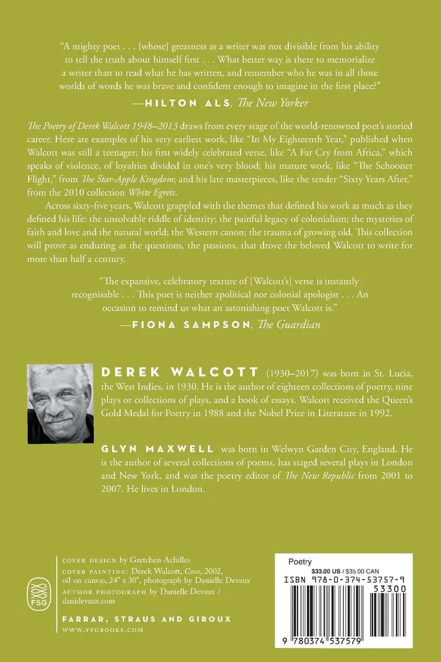 Rückseite: 9780374537579 | The Poetry of Derek Walcott 1948-2013 | Derek Walcott | Taschenbuch