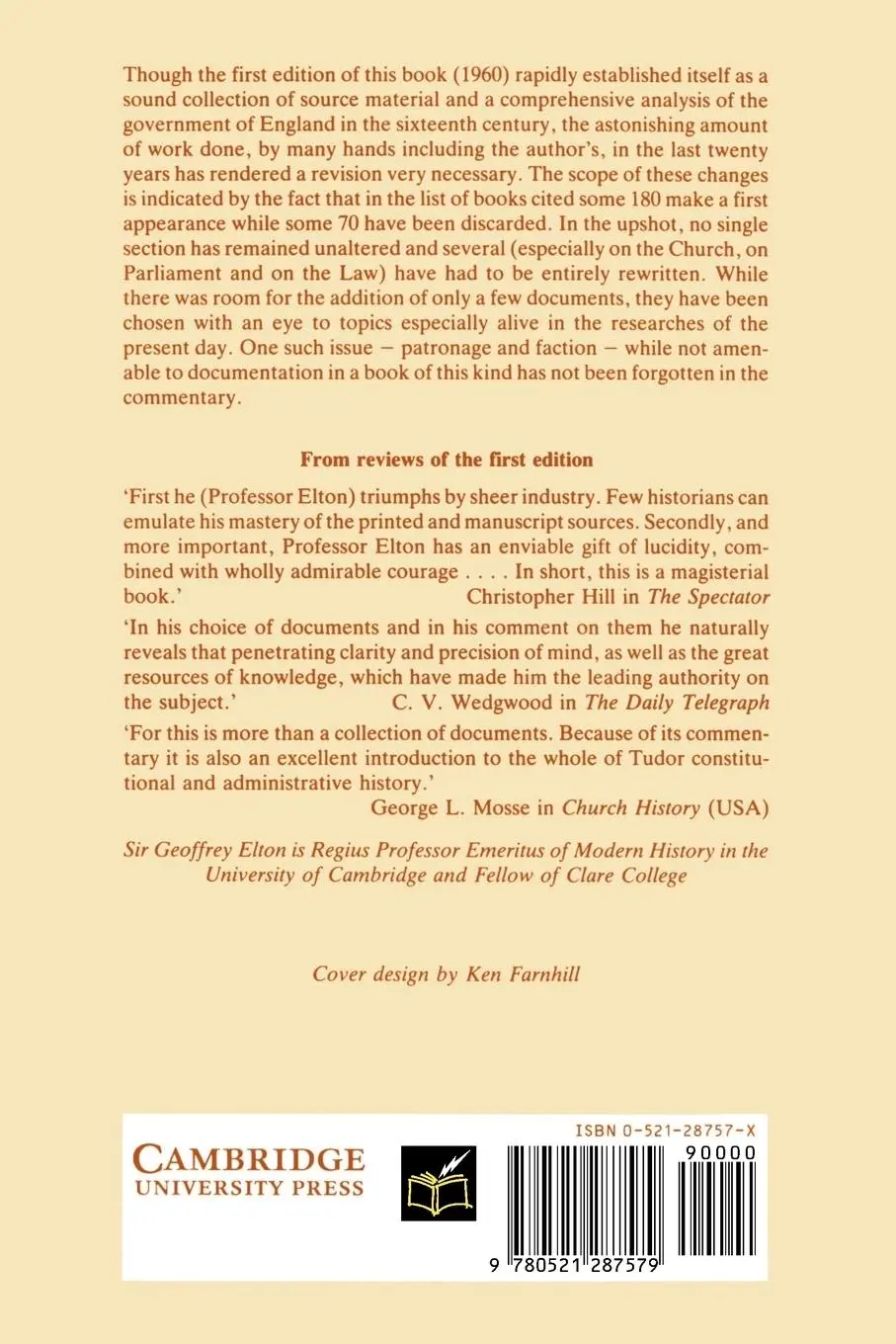 Rückseite: 9780521287579 | The Tudor Constitution | Documents and Commentary | Geoffrey R. Elton