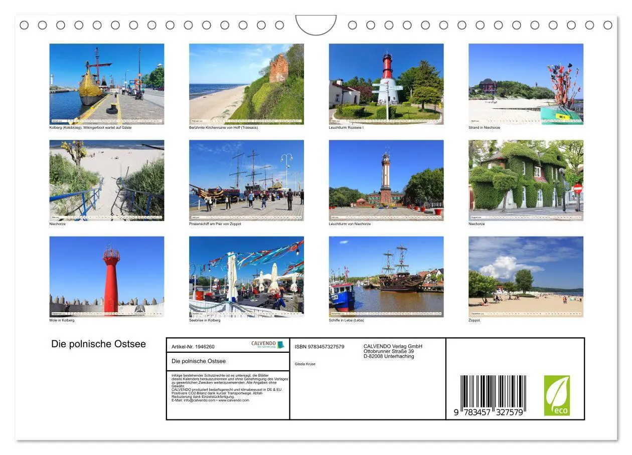 Bild: 9783457327579 | Die polnische Ostsee (Wandkalender 2026 DIN A4 quer), CALVENDO...