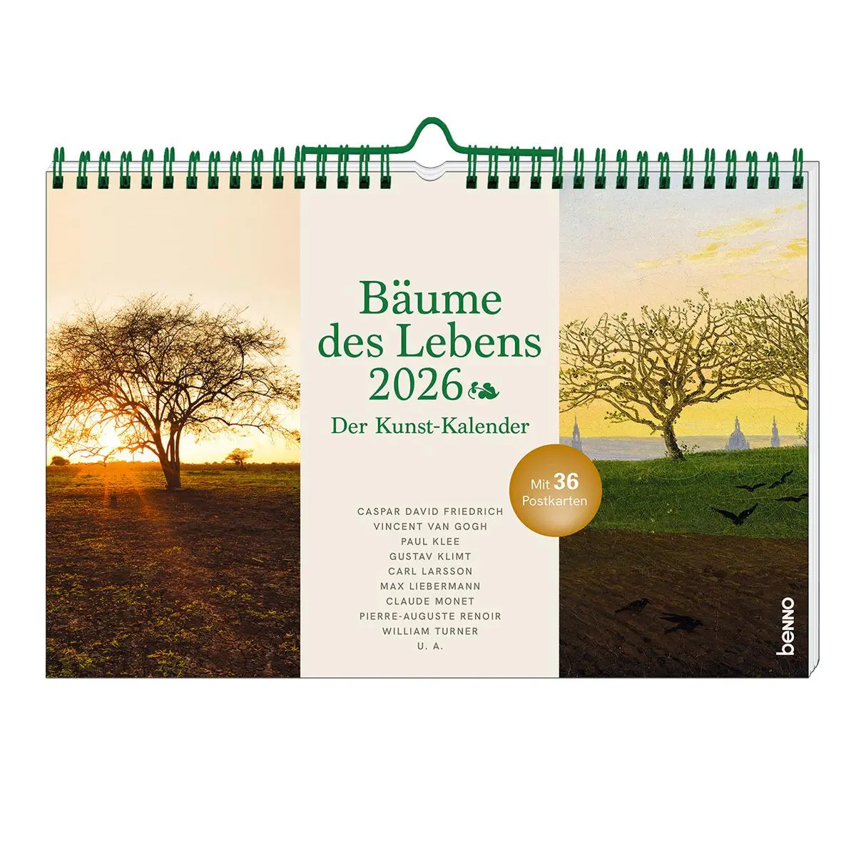 Cover: 9783746267579 | Bäume des Lebens 2026 | Der Kunst-Kalender mit 36 Postkarten | 12 S.