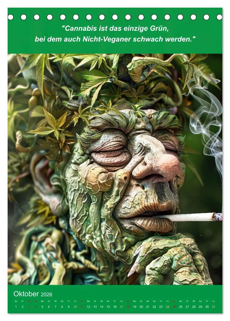 Bild: 9783516267679 | Der humoristische Cannabis Kalender (Tischkalender 2026 DIN A5...