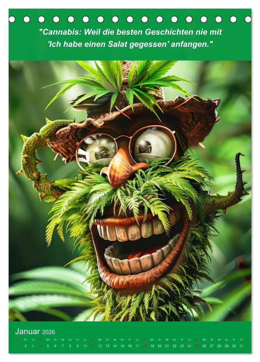 Bild: 9783516267679 | Der humoristische Cannabis Kalender (Tischkalender 2026 DIN A5...