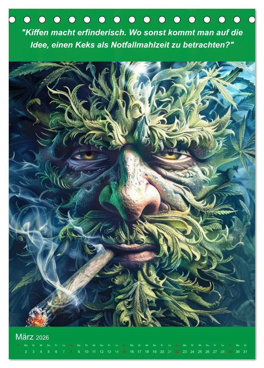 Bild: 9783516267679 | Der humoristische Cannabis Kalender (Tischkalender 2026 DIN A5...