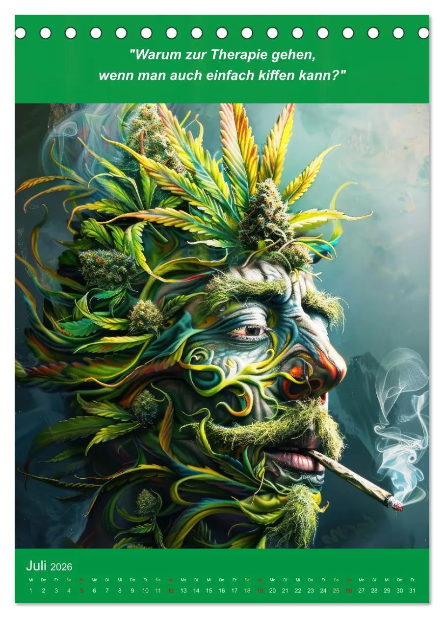 Bild: 9783516267679 | Der humoristische Cannabis Kalender (Tischkalender 2026 DIN A5...