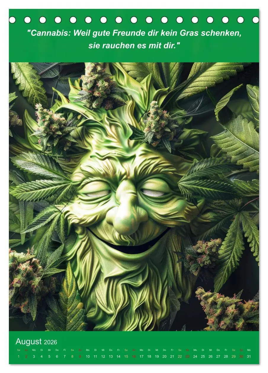 Bild: 9783516267679 | Der humoristische Cannabis Kalender (Tischkalender 2026 DIN A5...