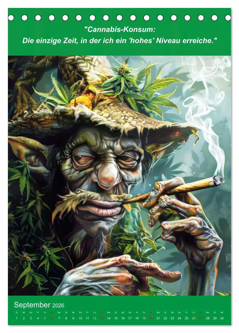 Bild: 9783516267679 | Der humoristische Cannabis Kalender (Tischkalender 2026 DIN A5...
