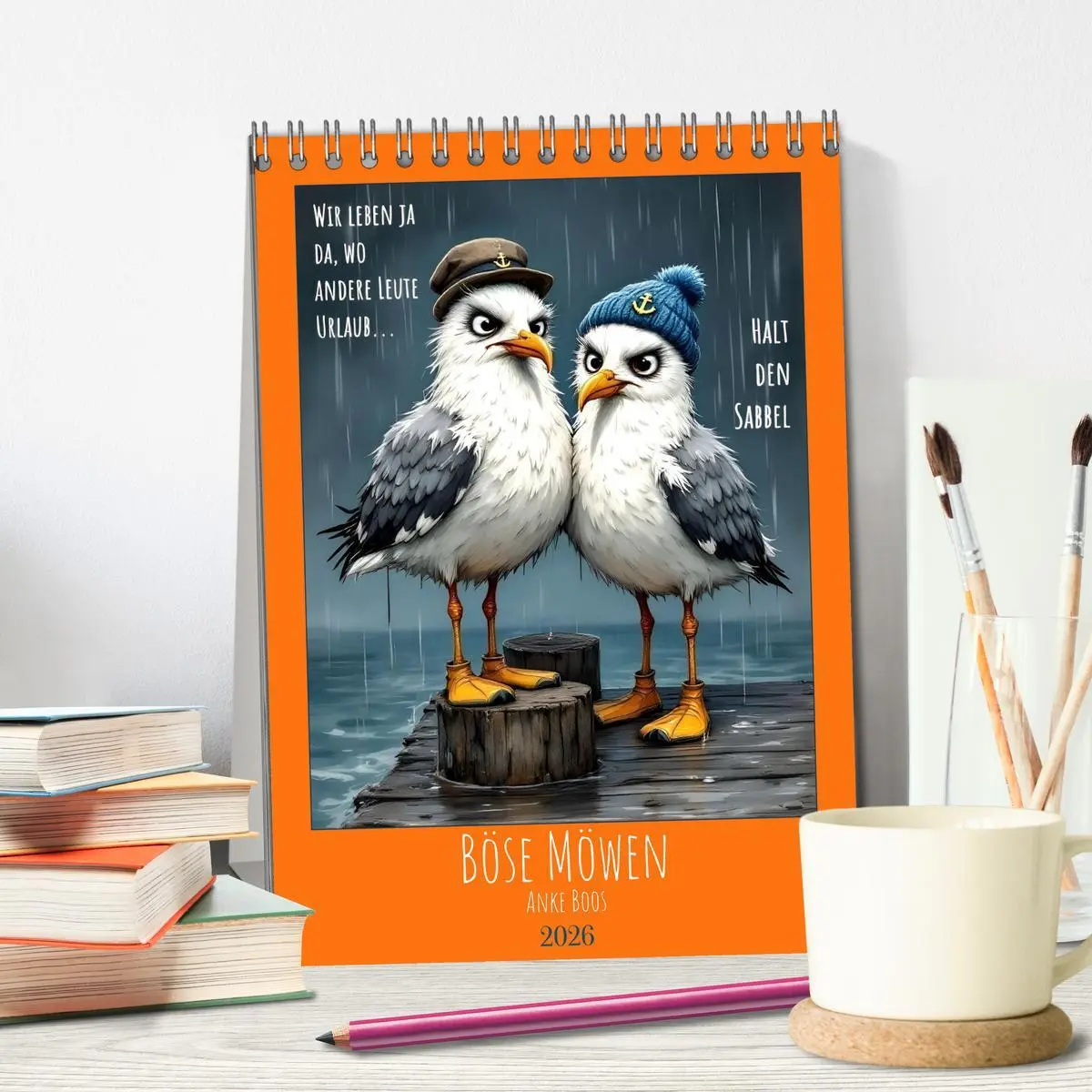 Bild: 9783516647679 | Böse Möwen (Tischkalender 2026 DIN A5 hoch), CALVENDO Monatskalender