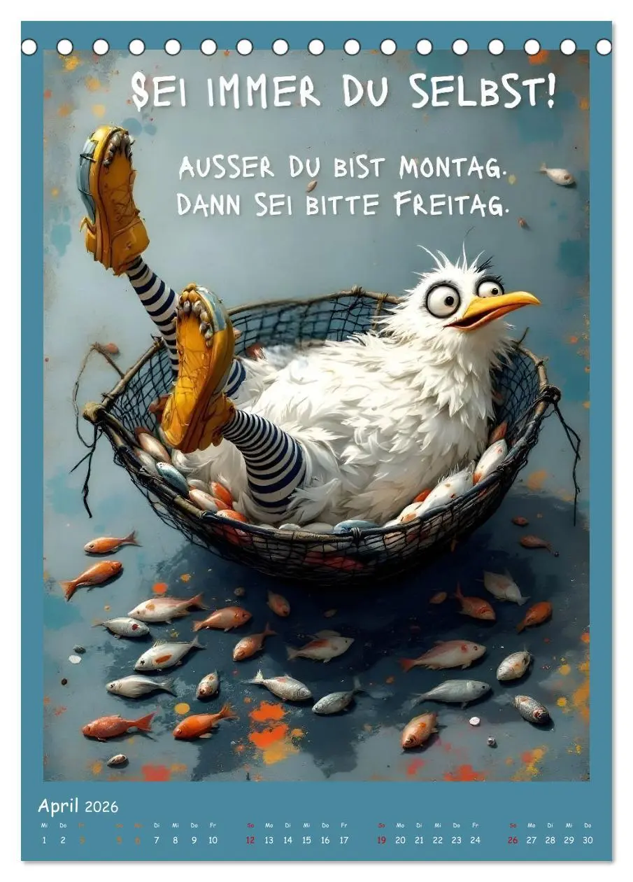 Bild: 9783516647679 | Böse Möwen (Tischkalender 2026 DIN A5 hoch), CALVENDO Monatskalender