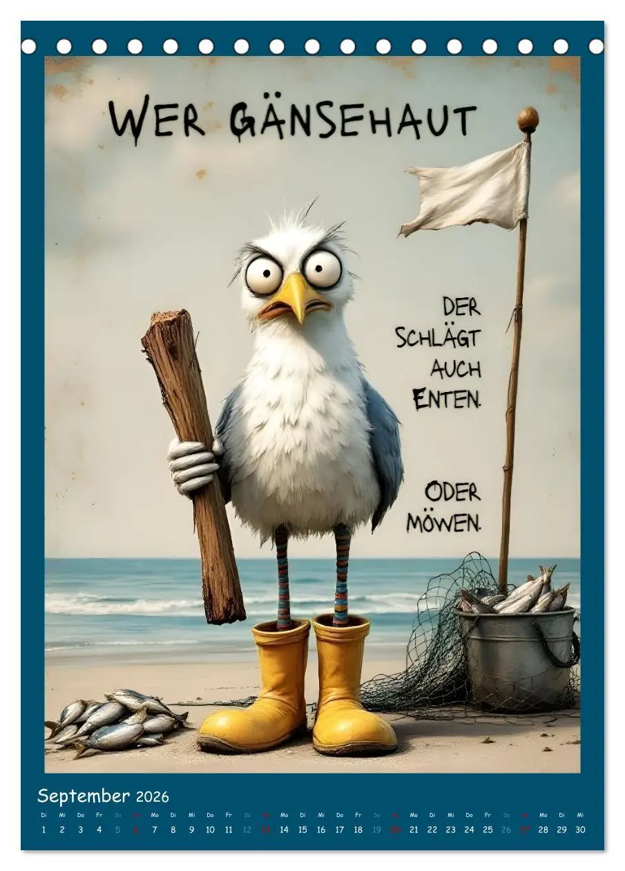 Bild: 9783516647679 | Böse Möwen (Tischkalender 2026 DIN A5 hoch), CALVENDO Monatskalender