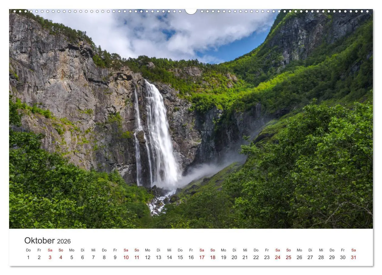 Bild: 9783457927779 | Wasserfälle in Norwegen (Wandkalender 2026 DIN A2 quer), CALVENDO...