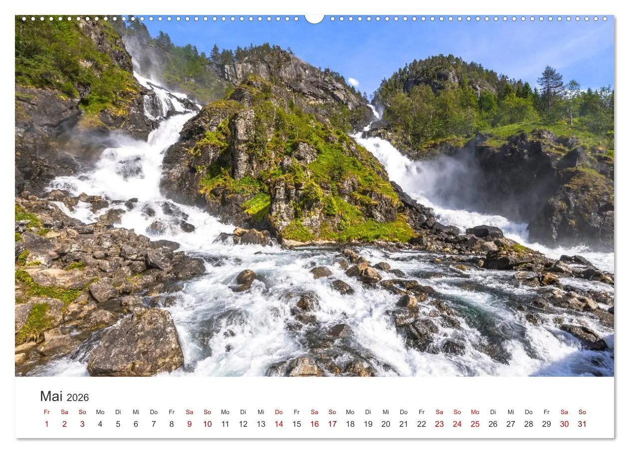 Bild: 9783457927779 | Wasserfälle in Norwegen (Wandkalender 2026 DIN A2 quer), CALVENDO...
