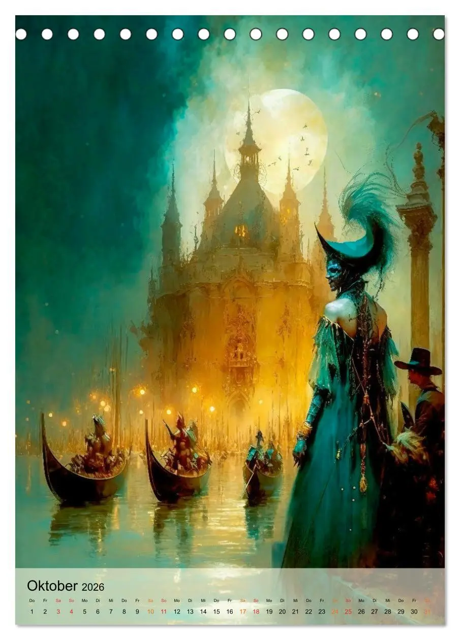 Bild: 9783516327779 | Venedig Karneval (Tischkalender 2026 DIN A5 hoch), CALVENDO...