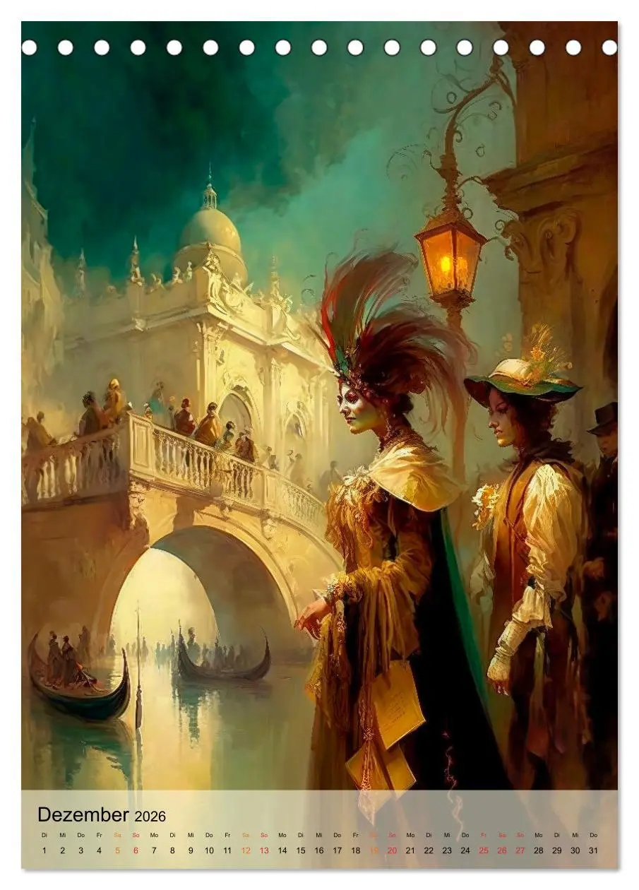 Bild: 9783516327779 | Venedig Karneval (Tischkalender 2026 DIN A5 hoch), CALVENDO...