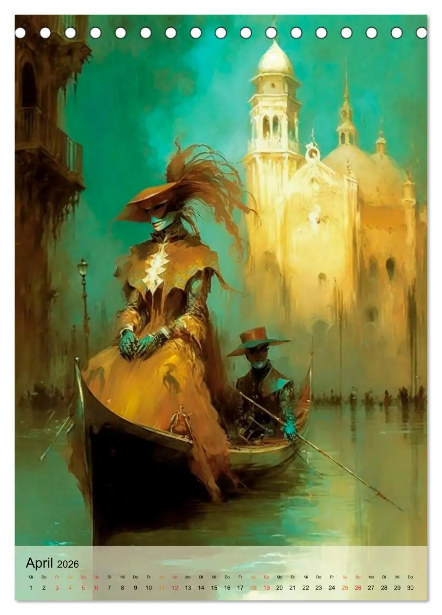 Bild: 9783516327779 | Venedig Karneval (Tischkalender 2026 DIN A5 hoch), CALVENDO...