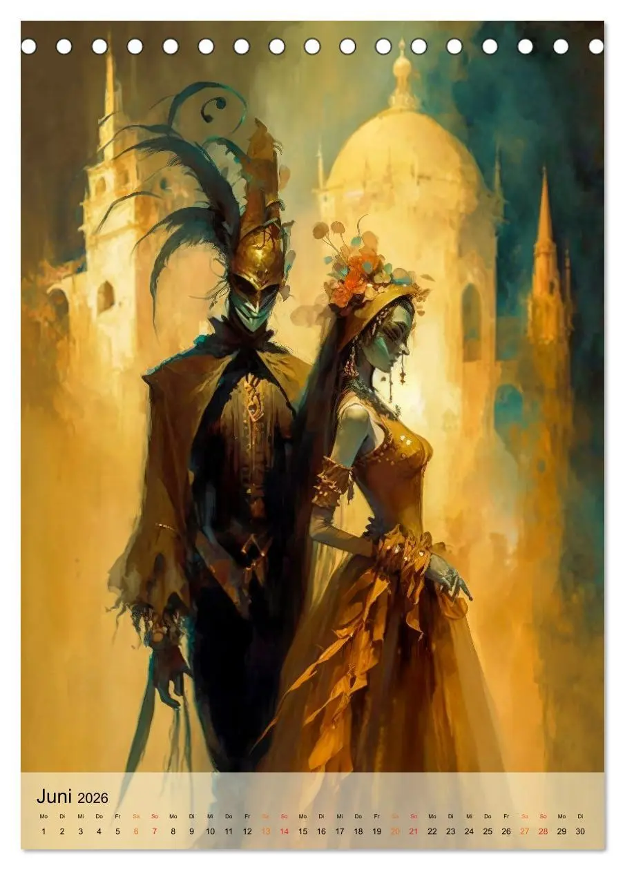 Bild: 9783516327779 | Venedig Karneval (Tischkalender 2026 DIN A5 hoch), CALVENDO...
