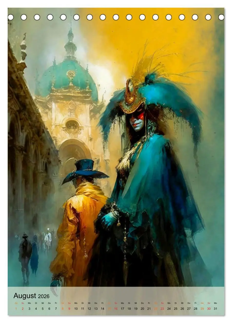 Bild: 9783516327779 | Venedig Karneval (Tischkalender 2026 DIN A5 hoch), CALVENDO...
