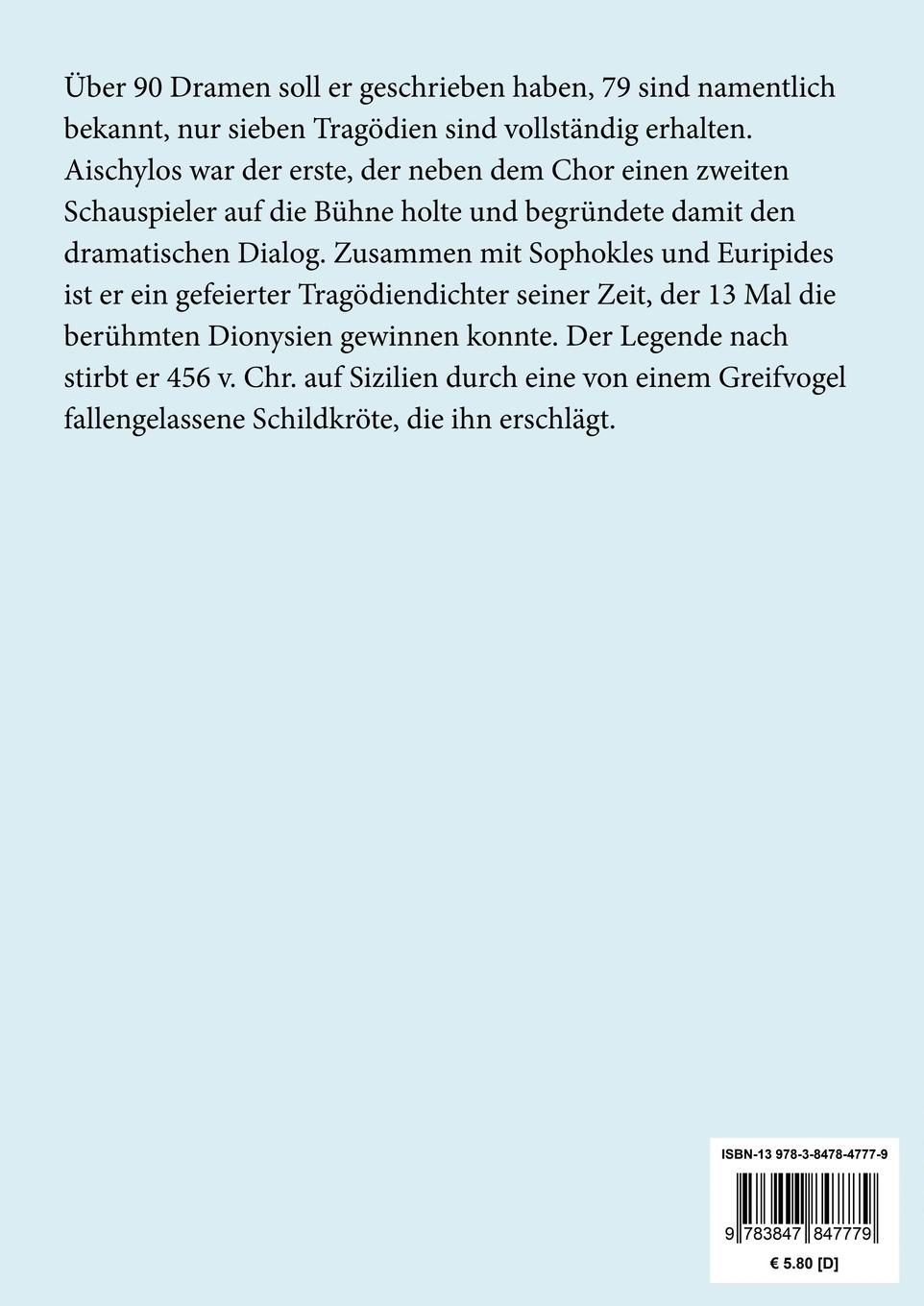 Rückseite: 9783847847779 | Der gefesselte Prometheus (Großdruck) | Aischylos | Taschenbuch | 2020