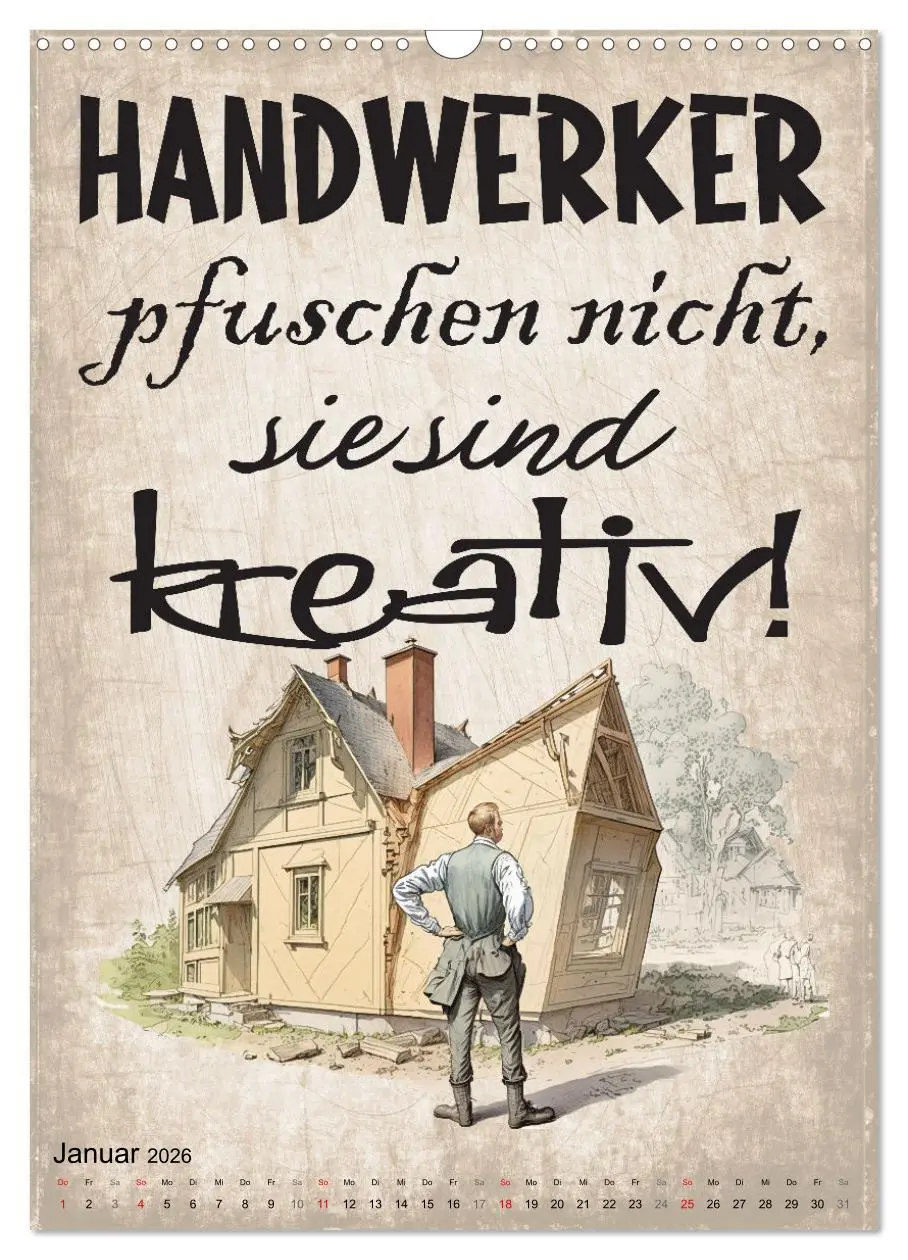 Bild: 9783516317879 | Handwerker Sprüche (Wandkalender 2026 DIN A3 hoch), CALVENDO...
