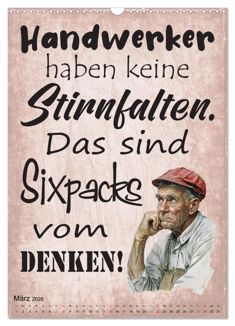 Bild: 9783516317879 | Handwerker Sprüche (Wandkalender 2026 DIN A3 hoch), CALVENDO...