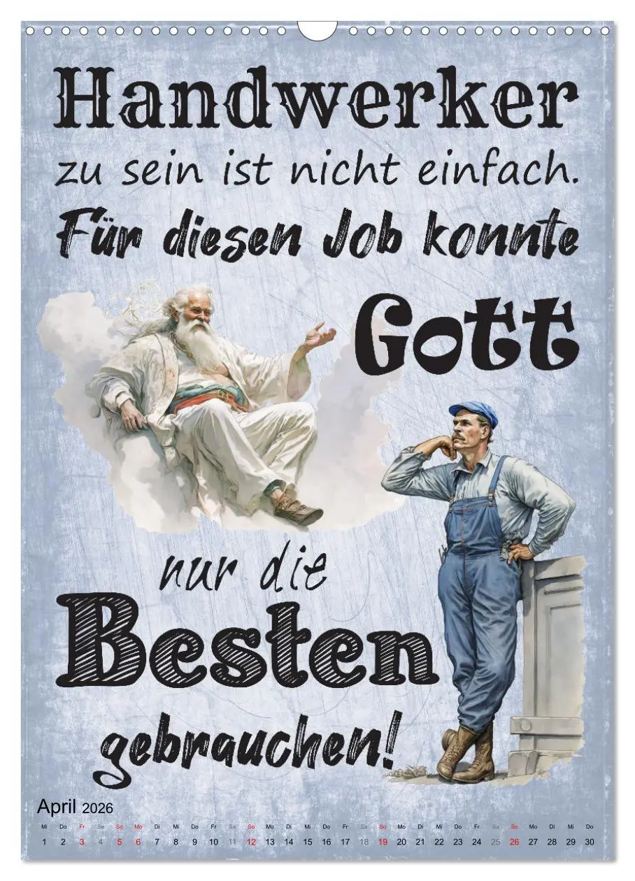 Bild: 9783516317879 | Handwerker Sprüche (Wandkalender 2026 DIN A3 hoch), CALVENDO...