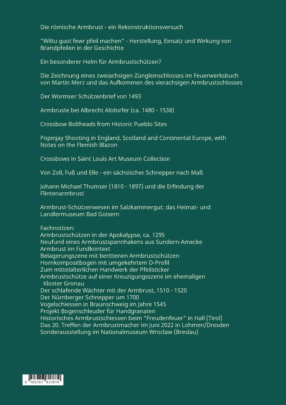 Rückseite: 9783757817879 | Jahrblatt der Interessengemeinschaft Historische Armbrust | 2023