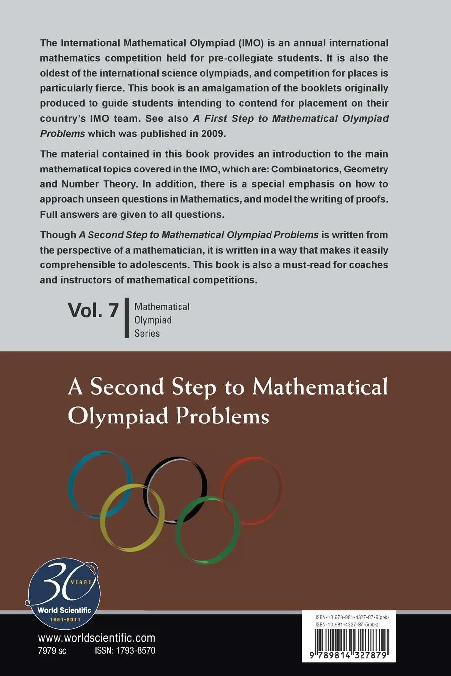 Rückseite: 9789814327879 | 2ND STEP MATH OLYMPIAD PROB(V7) | Derek Holton | Taschenbuch | 2011