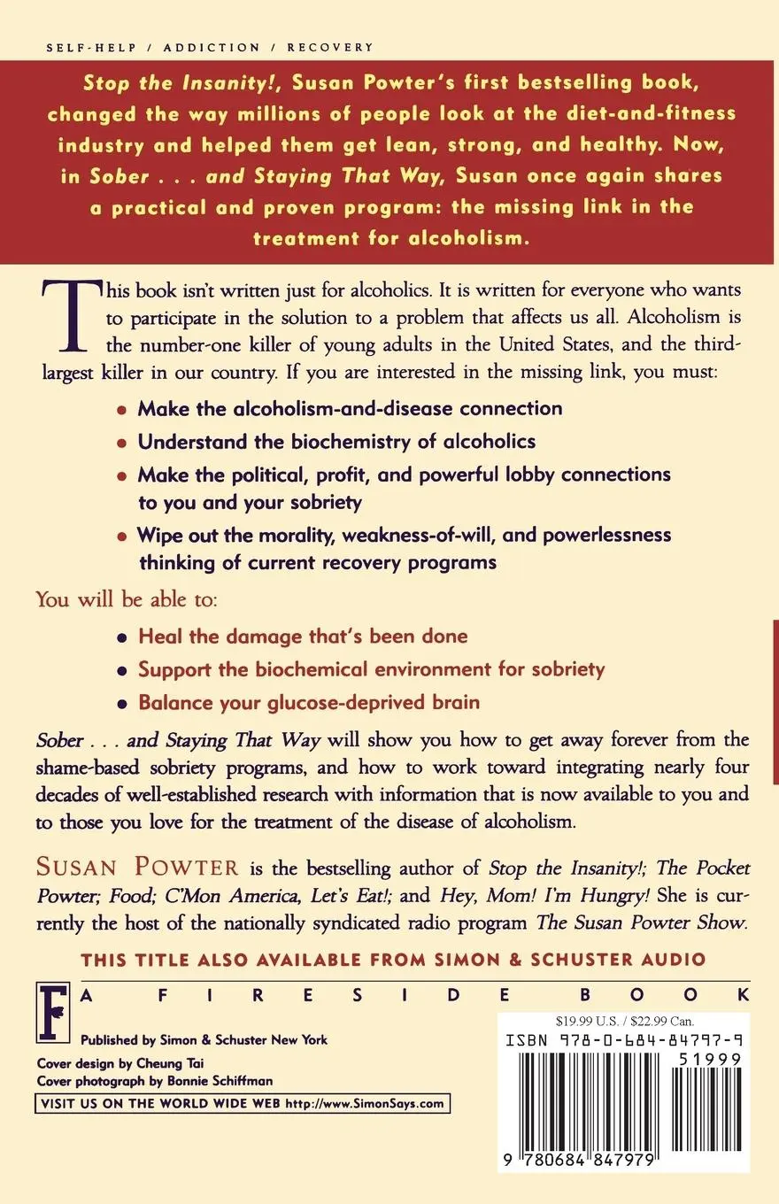 Rückseite: 9780684847979 | Sober...and Staying That Way | Susan Powter (u. a.) | Taschenbuch