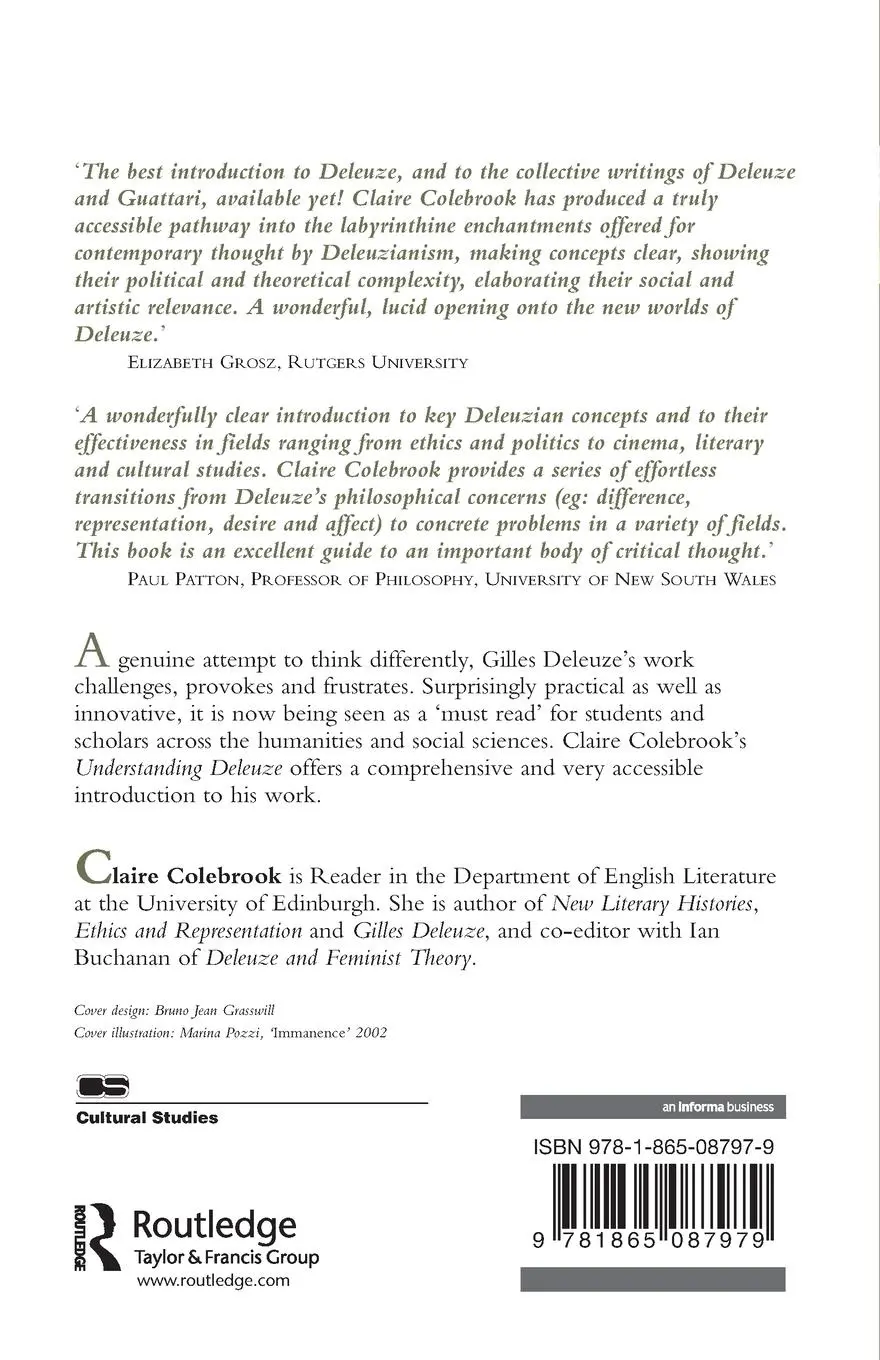 Rückseite: 9781865087979 | Understanding Deleuze | Claire Colebrook | Taschenbuch | Englisch