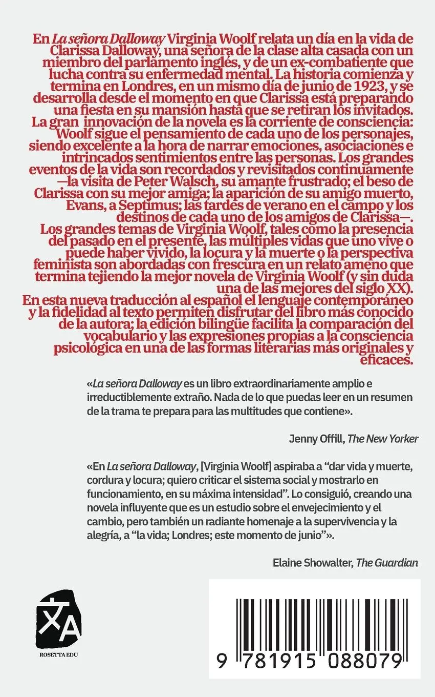 Rückseite: 9781915088079 | La señora Dalloway | Virginia Woolf | Taschenbuch | Spanisch | 2022