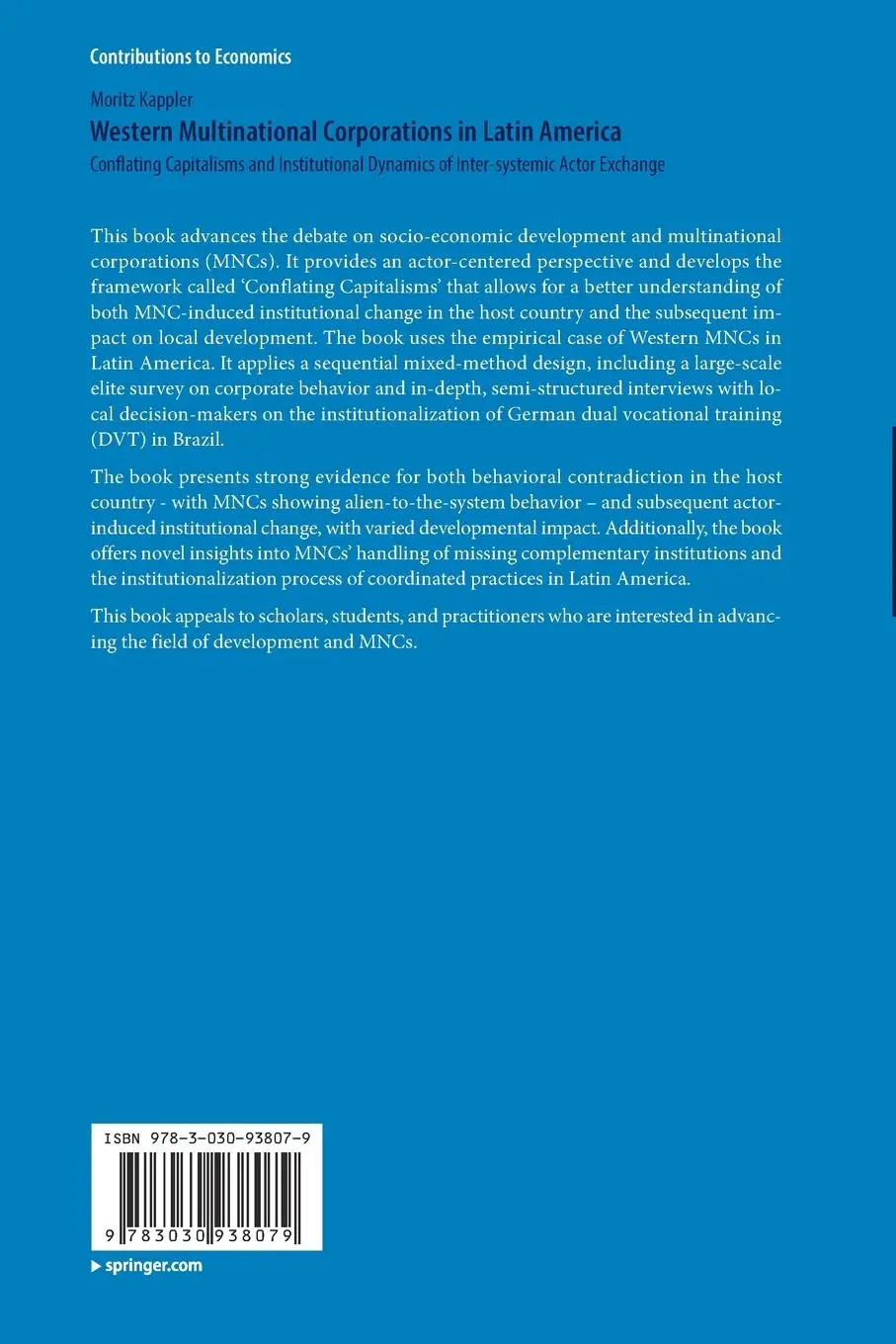 Rückseite: 9783030938079 | Western Multinational Corporations in Latin America | Moritz Kappler