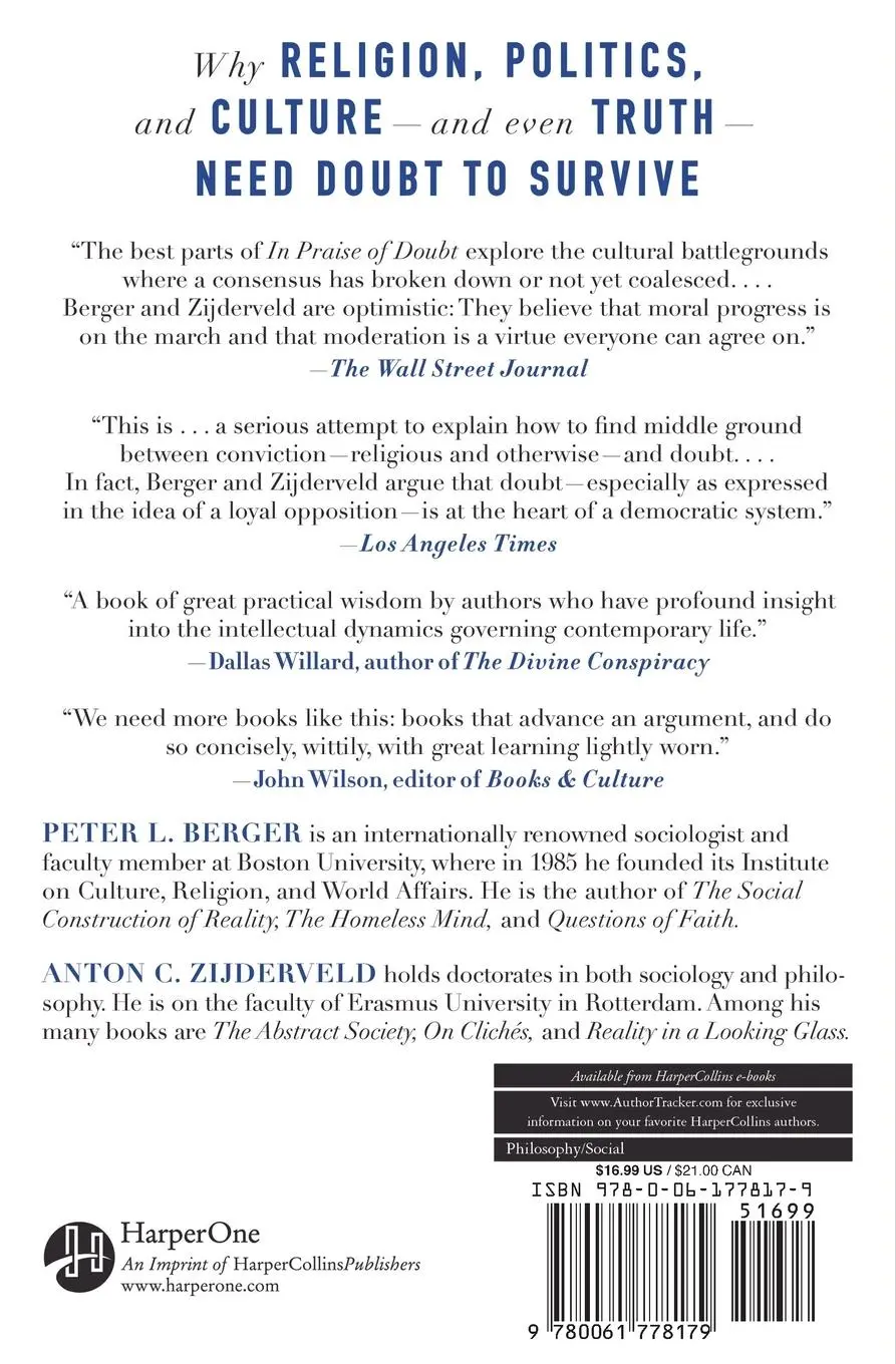 Rückseite: 9780061778179 | In Praise of Doubt | Peter Berger (u. a.) | Taschenbuch | Englisch