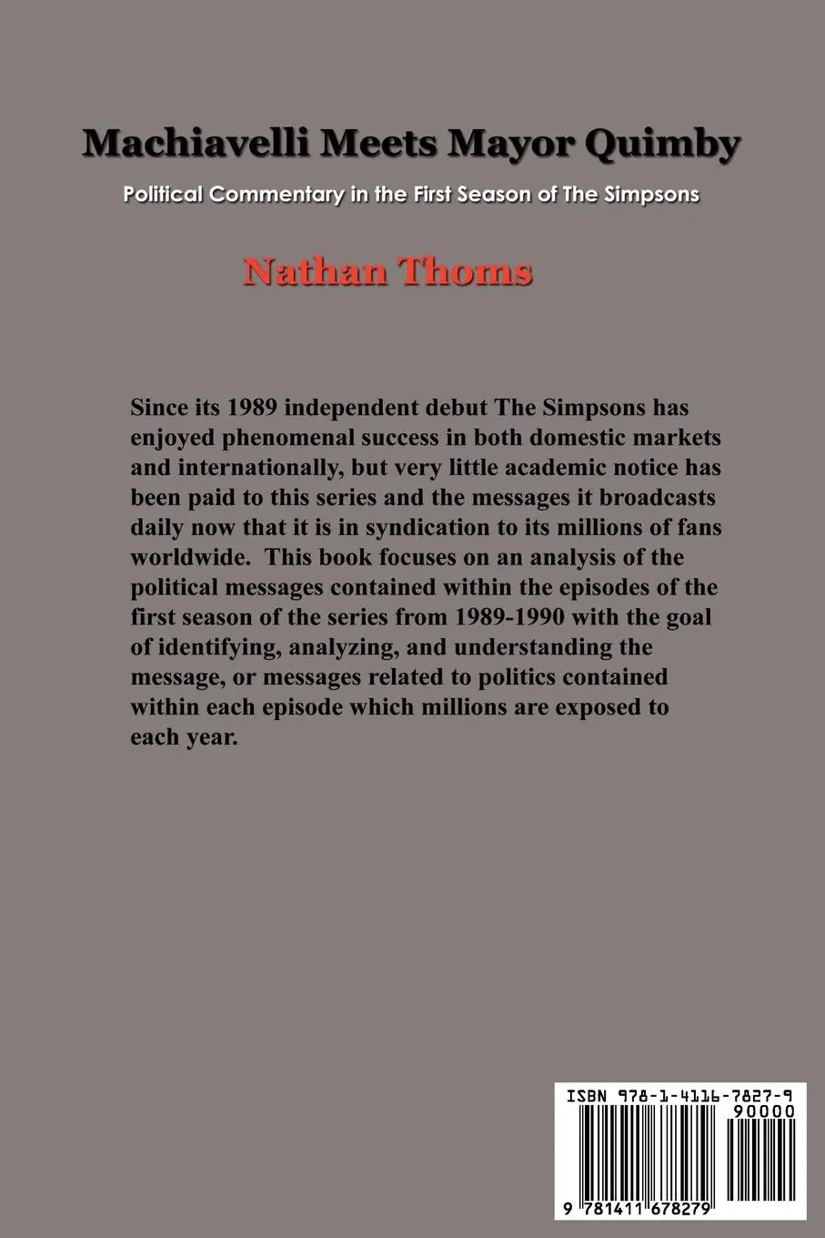 Rückseite: 9781411678279 | Machiavelli Meets Mayor Quimby | Nathan Thoms | Taschenbuch | Englisch