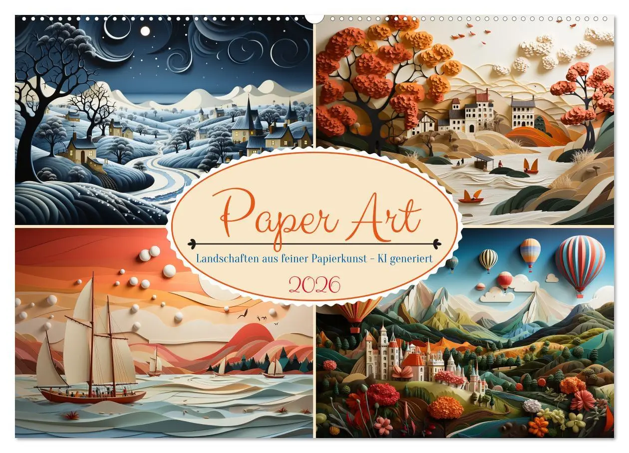 Cover: 9783457498279 | Paper Art (Wandkalender 2026 DIN A2 quer), CALVENDO Monatskalender