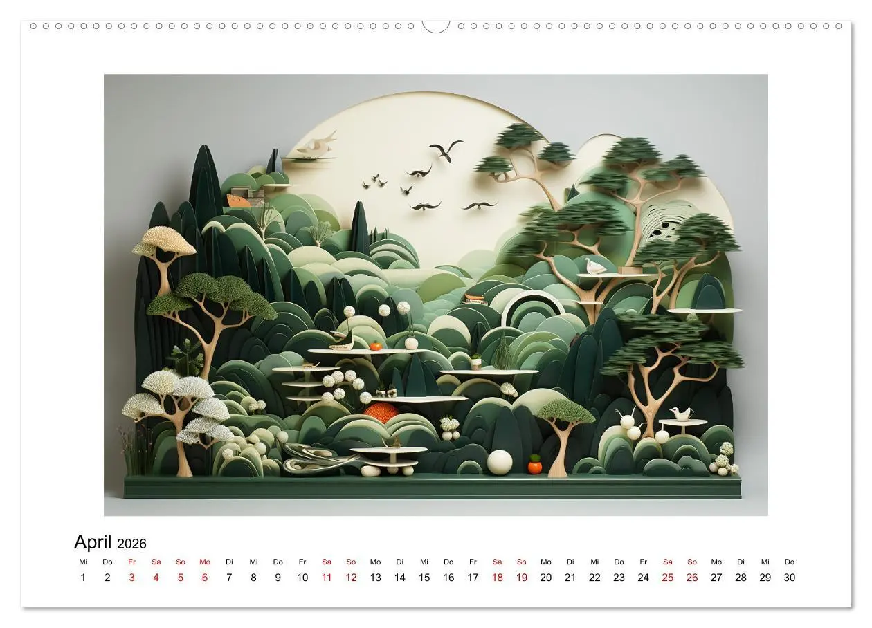 Bild: 9783457498279 | Paper Art (Wandkalender 2026 DIN A2 quer), CALVENDO Monatskalender
