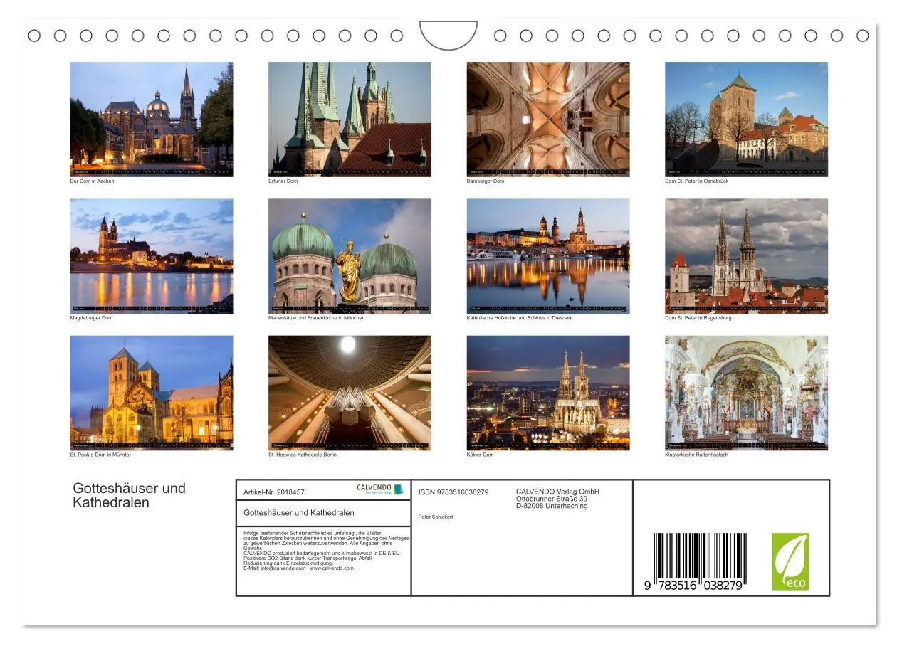 Bild: 9783516038279 | Gotteshäuser und Kathedralen (Wandkalender 2026 DIN A4 quer),...