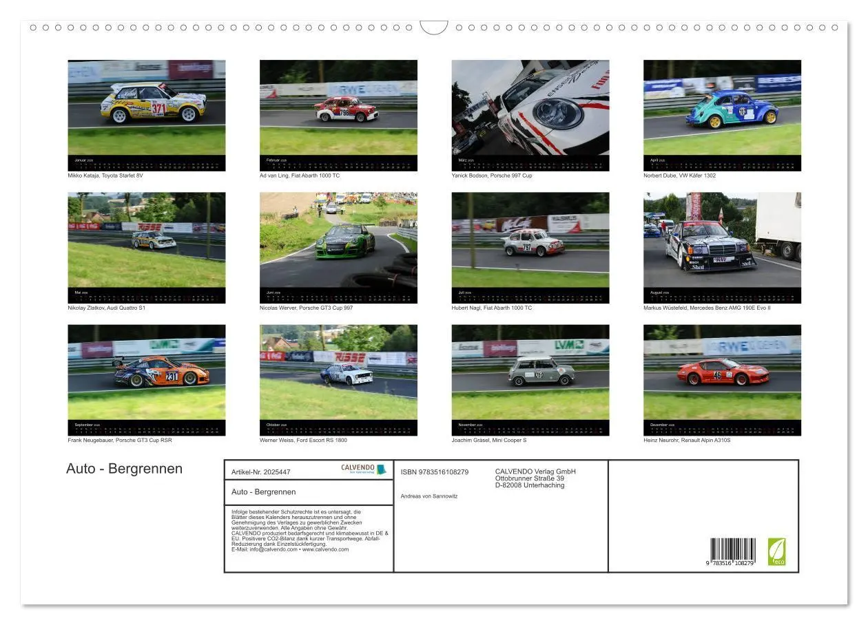 Bild: 9783516108279 | Auto - Bergrennen (Wandkalender 2026 DIN A2 quer), CALVENDO...